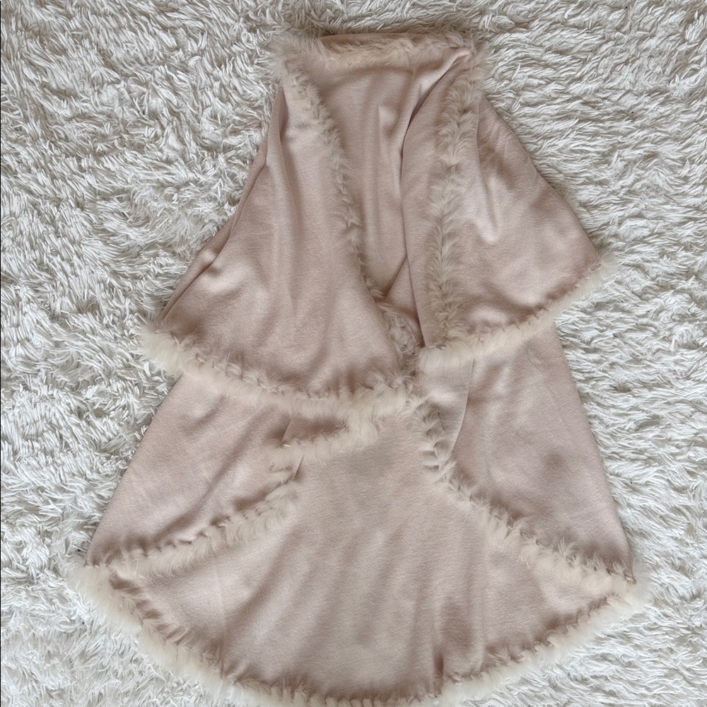 Heidi Kagan Shawl Fur Trim S M L XL OSFA